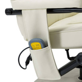 vidaXL Fotel masujący z podnóżkiem, kremowy, sztuczna skóra