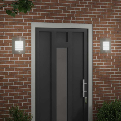 Zewnętrzna lampa ścienna 2 pcs Srebrny 23.5 x 9 x 26 cm