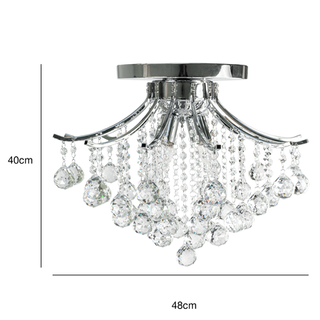 Lampa sufitowa kryształowa WENECJA 4x40W E14 srebrny