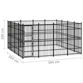 Kojec zewnętrzny dla psa, stalowy, 14,75 m?