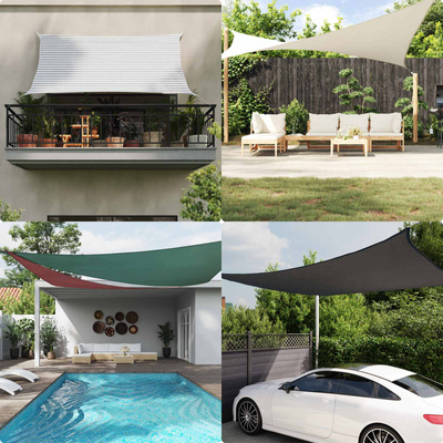 Żagiel przeciwsłoneczny Jasnoszary i biały. 4,5 x 2,5 m