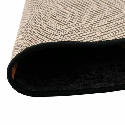 vidaXL Dywan z możliwością prania, czarno-złoty, Ø120 cm