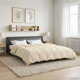 Zimowa Kołdra Kwiłtowany Kremowy 200 x 220 cm Mikrofibra