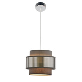 Hare lampa wisząca chromowy 1x60w e27 abażur szary+srebrny