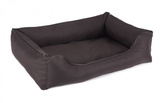 Legowisko dla psa Sofa Valencia Standard w kolorze brązowym z czarnym wykończeniem Rozmiar: M - 80 x 60 cm