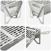Ognisko Campingowe 42 x 22 x 18 cm Stal nierdzewna srebrny
