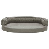 vidaXL Legowisko dla psa, 75x53 cm, wygląd lnu, szare