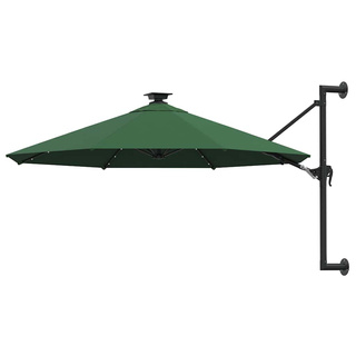 Parasol ogrodowy z LED, ścienny, 300 cm, zielony