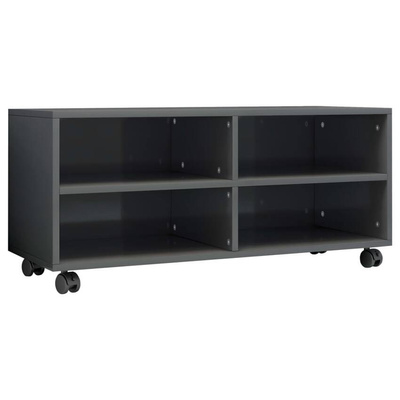 vidaXL Szafka pod TV, wysoki połysk, szara, 90x35x35 cm