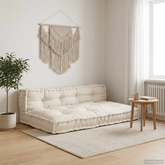 Poduszka do sofy paletowej 2 pcs kremowy 120 x 80 x 38 cm
