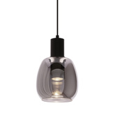Udin small lampa wisząca czarny 1x15W GU10 klosz szary