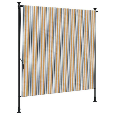 vidaXL Roleta zewnętrzna, żółto-biała, 200x270 cm, tkanina i stal