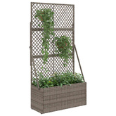 Donica ogrodowa z trellem Szary 70 x 30 x 135 cm polirattan