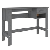 vidaXL Biurko HAMAR, ciemnoszare, 110x40x75 cm, lite drewno sosnowe