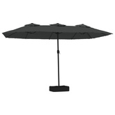 Podwójny parasol ogrodowy z LED, antracytowy, 449x245 cm