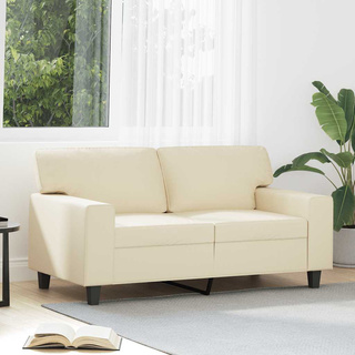2-osobowa sofa, kremowy, 120 cm, sztuczna skóra