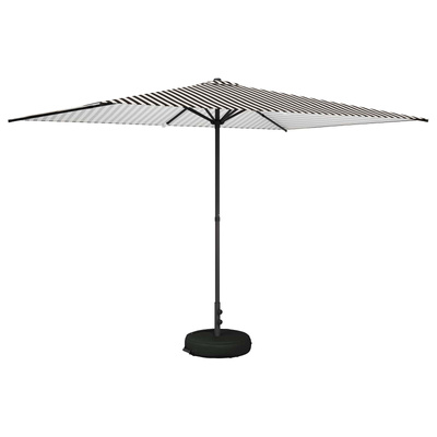 Parasol ogrodowy z podstawą 200 x 300 cm Poliester Prostokątny