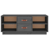 vidaXL Szafka pod TV, szara, 100x34x40 cm, lite drewno sosnowe