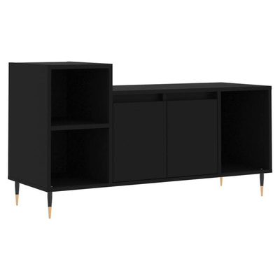 vidaXL Szafka pod TV, czarna, 100x35x55 cm, materiał drewnopochodny