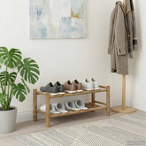 Stojak na buty z półką Naturalny 68 x 28 x 30 cm Bambus