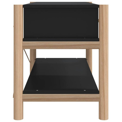 vidaXL Szafka pod TV, czarna, 82x38x45 cm, materiał drewnopochodny