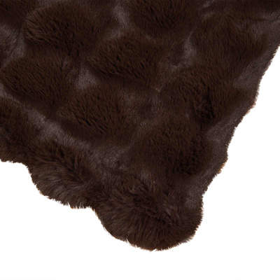Koc antypoślizgowy z sztucznego futra królika Olite 4 pcs Camel