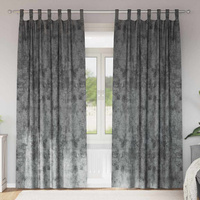Zasłony z weluru z zasłonami 2 pcs Szary 225 x 140 cm Aksamit