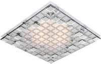 Plafon Mosaic kwadratowy do salonu srebrny metal szkło 31 cm 2-punktowy
