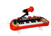 Keyboard Pianinko 24 Klawisze USB Mikrofon Czerwony