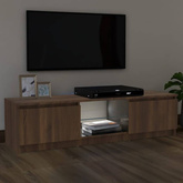 vidaXL Szafka pod TV z LED, brązowy dąb, 120x30x35,5 cm
