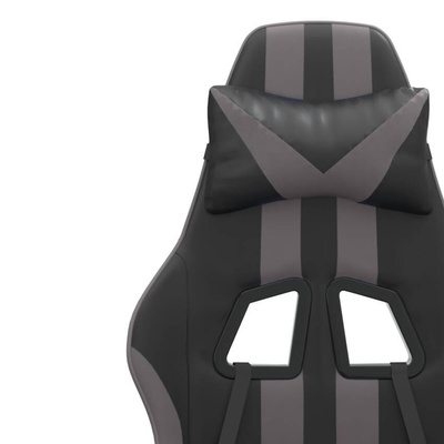 vidaXL Obrotowy fotel gamingowy z podnóżkiem, czarno-szary model standard