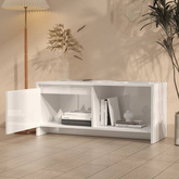 vidaXL Szafka pod TV, wysoki połysk, biała, 90x35x40 cm