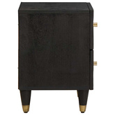 Szafka Nocna 2 szt. Czarny 40 x 33 x 46 cm Drewno z mango