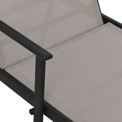 vidaXL Leżak, stal i tkanina textilene, szary