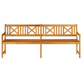 Ławka ogrodowa naturalny 220 x 56 x 90 cm Lite Drewno Akacji