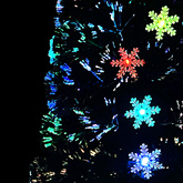 Choinka ze śnieżynkami LED, czarna, 210 cm, światłowodowa