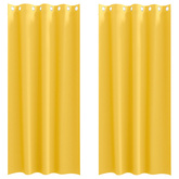 Firany blackout z kółkami 2 pcs Musztardowy Żółty 260 x 140 cm