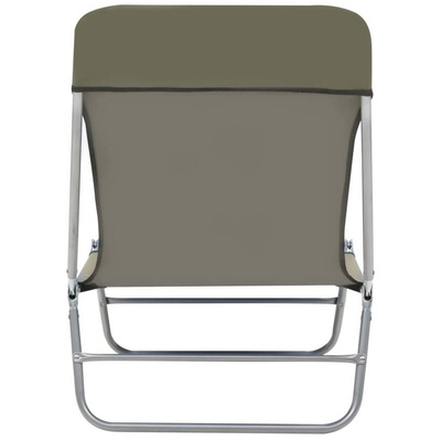 vidaXL Składane leżaki, 2 szt., stal i tkanina, taupe