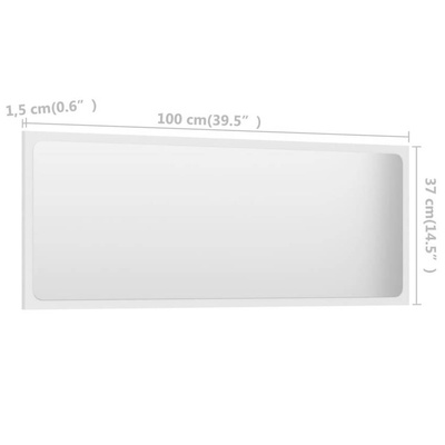 vidaXL Lustro łazienkowe, białe, 100x1,5x37 cm, płyta wiórowa