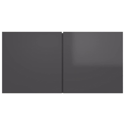 vidaXL Szafka wisząca pod TV, wysoki połysk, szara, 60x30x30 cm