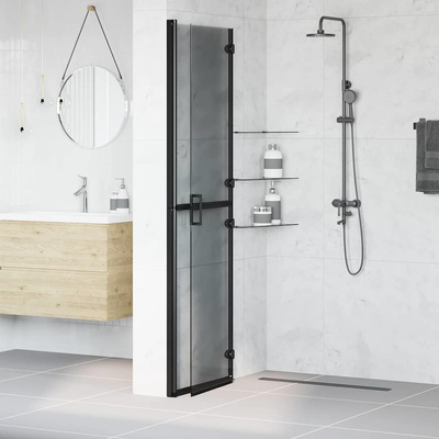 Ściana prysznicowa Walk-In Czarny 110 x 6,5 x 190 cm