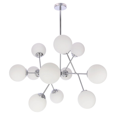 BELWEDER lampa wisząca chromowy 12x40W E14 klosz biały  30-39828
