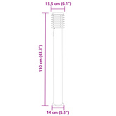 Lampa ogrodowa słupek z gniazdkiem, czarna, 110 cm, stal