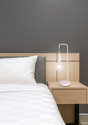 Lampka nocna Laren Ledea biała metalowa nowoczesna E27
