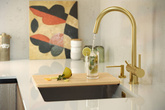 100 GraniteQ zlewozmywak soft taupe 59,5x45,1x21,5 cm 1-komorowy podwieszany z syfonem manualnym miedziany LOGAN
