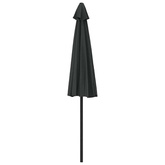 Półparasol balkonowy, aluminiowy słupek, czarny, 270x144x222 cm