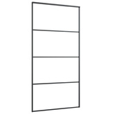 vidaXL Drzwi przesuwne, aluminium i szkło ESG, 102,5x205 cm, czarne