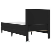 Ramka łóżka z paskami LED Czarny 90 x 200 cm Ekoskóra