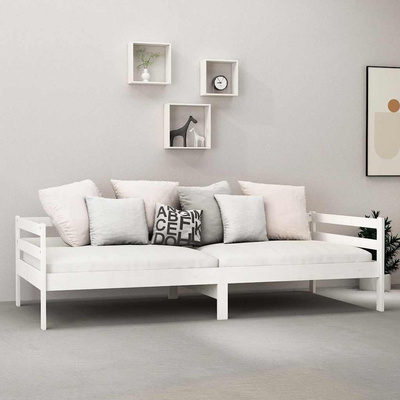Łóżko dzienne, białe, lite drewno sosnowe, 90x200 cm