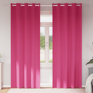 Firany blackout z kółkami 2 pcs Jasnoróżowy 225 x 140 cm